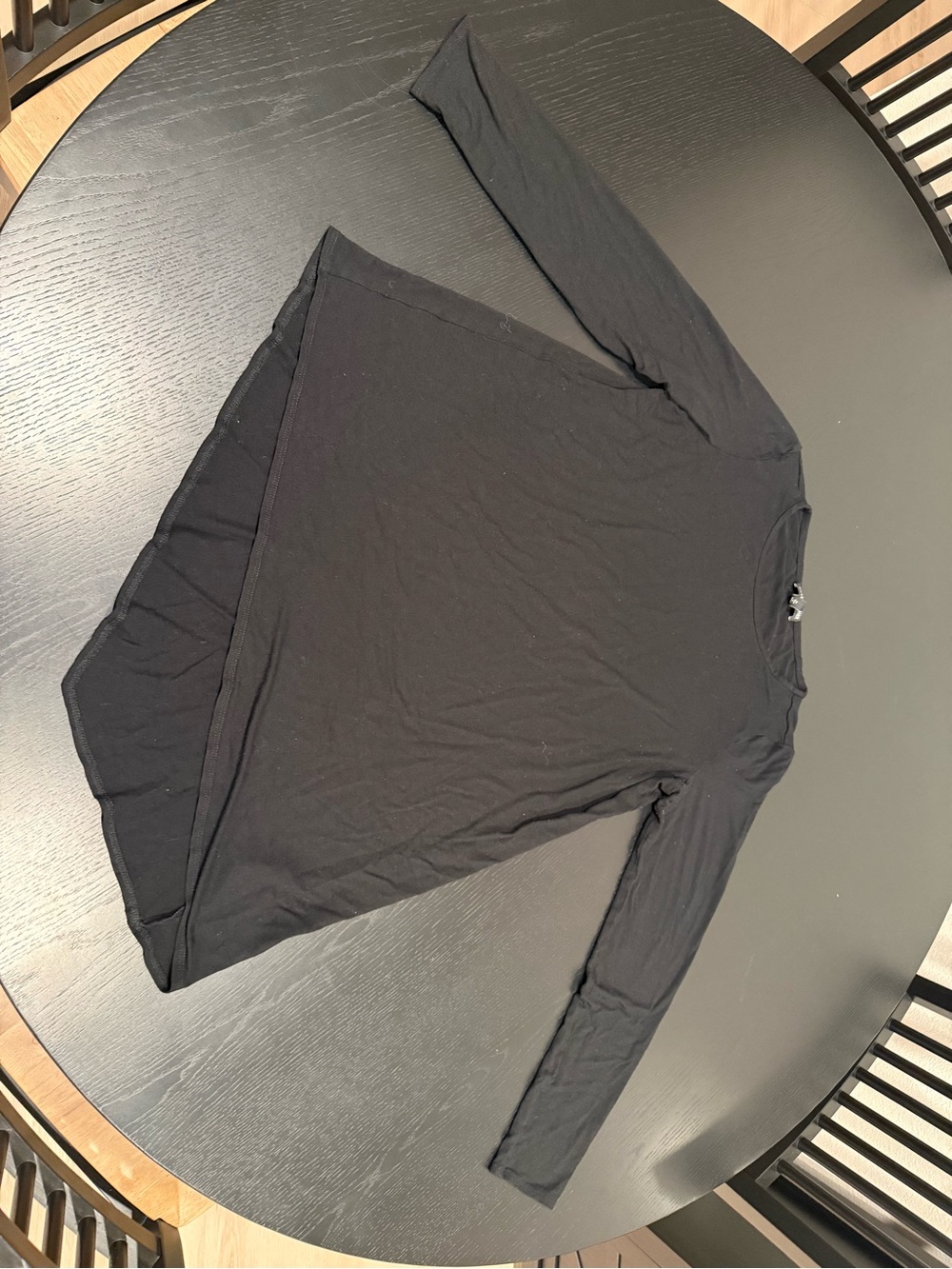 Eileen Fisher Black Long-Sleeve Crew Top